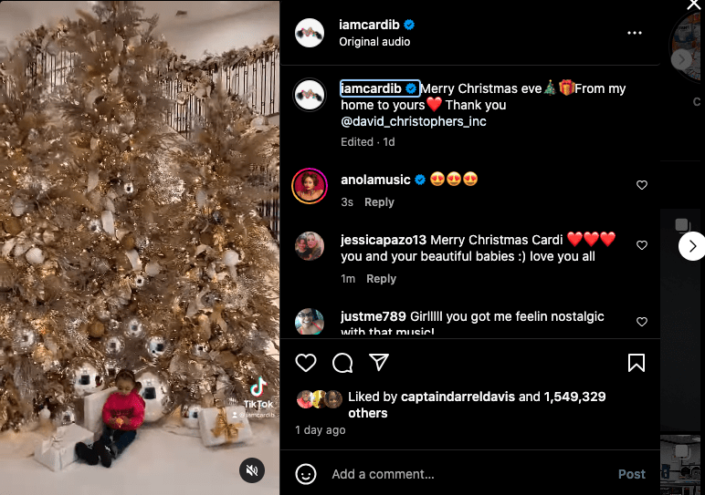 Cardi B and Offset spent Christmas together