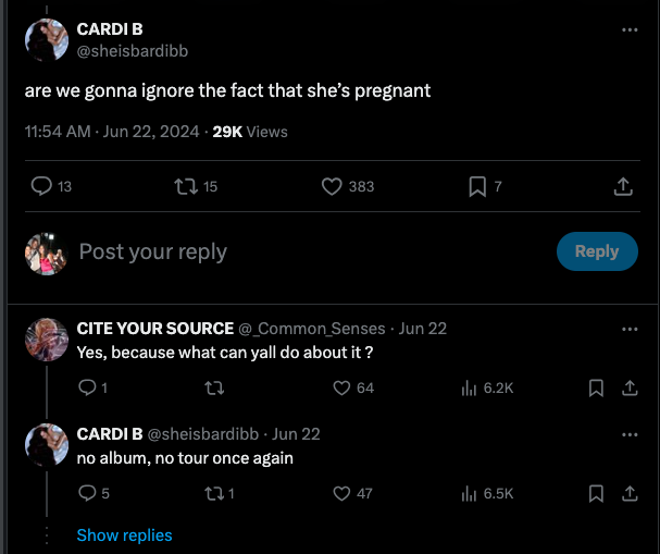 Cardi B appears to be pregnant again, according to fans